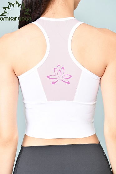 Omkar Yoga - Áo tập Hoa sen màu trắng