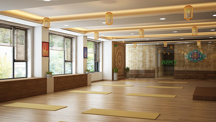 thiết kế phòng tập yoga